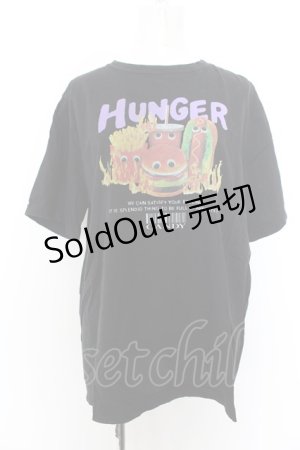 画像: Candy Stripper / BURNING JUNK FOOD Tシャツ 3 ブラック O-24-09-30-045-PU-TO-OW-OS