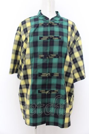 画像: Candy Stripper / CHECK COMBINED CHINA SHIRT 2 イエロー×グリーン O-24-09-30-052-PU-TO-OW-ZS