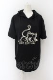 画像1: NieR Clothing / ミケプリント半袖パーカー F ブラック O-24-09-30-007-PU-TO-IG-ZT303 (1)