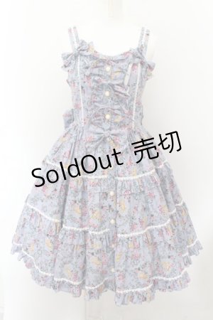 画像: metamorphose / ガーデニングくまちゃんティアードジャンパースカート size1 ブルー系 O-24-10-05-015-ME-OP-IG-OS