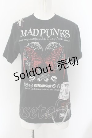 画像: MAD / バタフライプリントTシャツ LARGE ブラック×レッド O-24-10-07-014-PU-TS-IG-OS