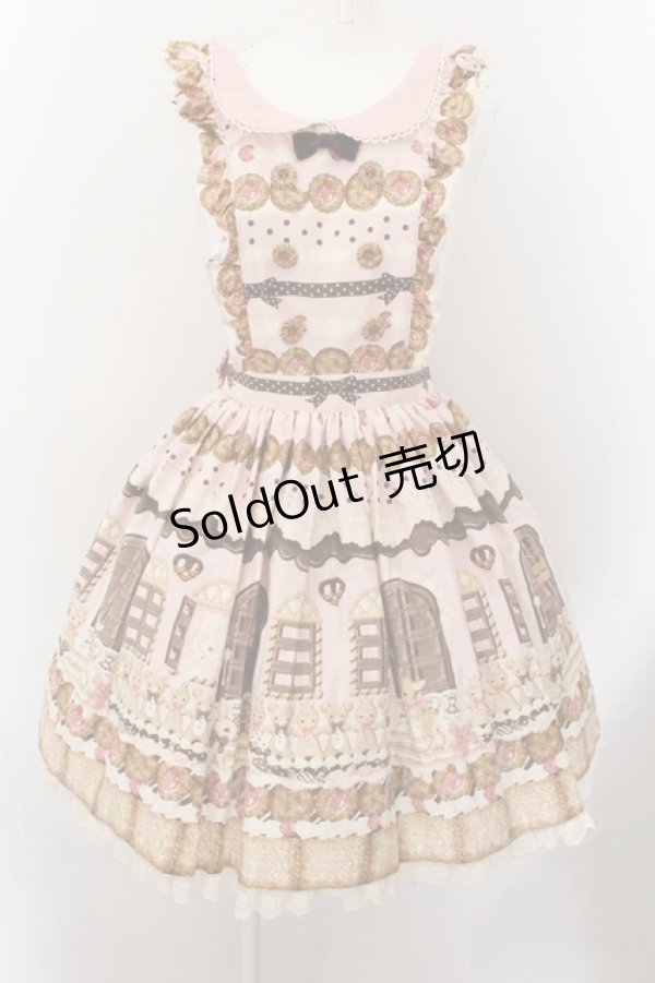 画像1: Angelic Pretty / Sweet Cream Houseエプロン風スカート  ピンク O-24-10-08-052-AP-SK-OW-OS (1)