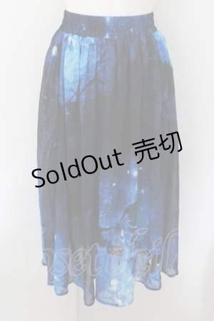 画像: NieR Clothing /UE BUTTERFLY SHEER SKIRT【裏地付き】 F ブルー O-24-10-08-019-PU-SK-OW-OS