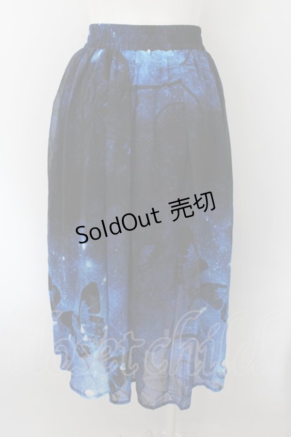 画像3: NieR Clothing /UE BUTTERFLY SHEER SKIRT【裏地付き】 F ブルー O-24-10-08-019-PU-SK-OW-OS (3)