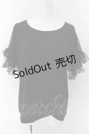 画像: axes femme / レーススリーブTシャツ M クロ O-24-10-11-169-AX-TO-OW-OS