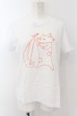 画像1: MINT NeKO / ハチロウのTシャツ  ホワイト×オレンジ O-24-10-17-045-HN-TS-IG-ZT364 (1)