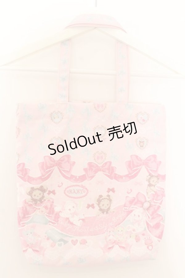 画像1: BABY,THE STARS SHINE BRIGHT / なかよしくみゃちゃんの BABY Anniversary柄 トートBag  ピンク O-24-10-25-001-BA-BG-IG-OS (1)