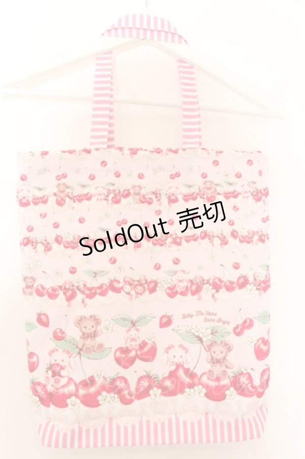 画像1: BABY,THE STARS SHINE BRIGHT / くみゃちゃんのCherry Strawberry柄トートBag  ピンク O-24-10-25-002-BA-BG-IG-OS (1)