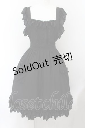 画像: Vallee lys / Enchanting Maiden Apron  ブラック O-24-10-29-004-LO-OP-OW-OS