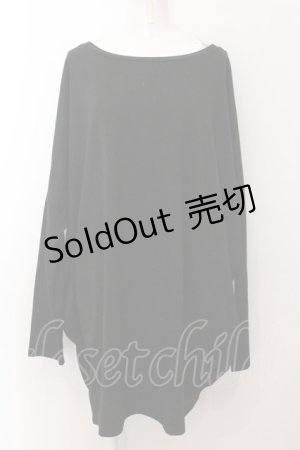 画像: NieR Clothing / SUPER BIG カットソー L ブラック O-24-10-31-027-PU-TO-YM-OS