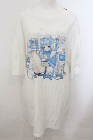 画像: ililil / ねこみみてんしちゃんTシャツver2 F ホワイト O-24-11-07-059-PU-TS-YM-OS