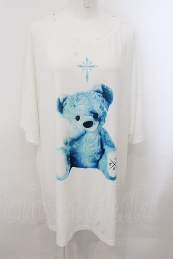 画像1: TRAVAS TOKYO / 2023 Furry bear BIG Tシャツ F ホワイトｘサックス O-24-11-07-062-PU-TS-YM-OS (1)