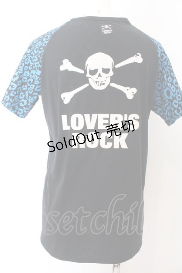 画像2: LOVER’S ROCK / レオパード切替Tシャツ F ブラック×ブルー O-24-11-08-053-PU-TS-IG-OS (2)