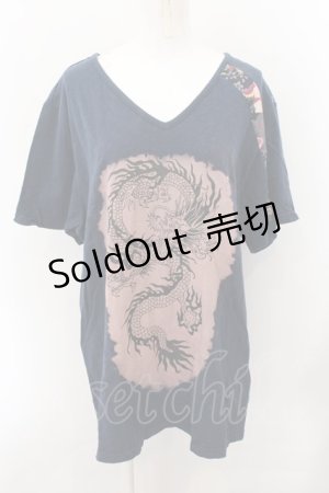 画像: gouk / 侍 龍プリントBIG Tシャツ  ネイビー O-24-11-14-065-GO-TO-IG-OS