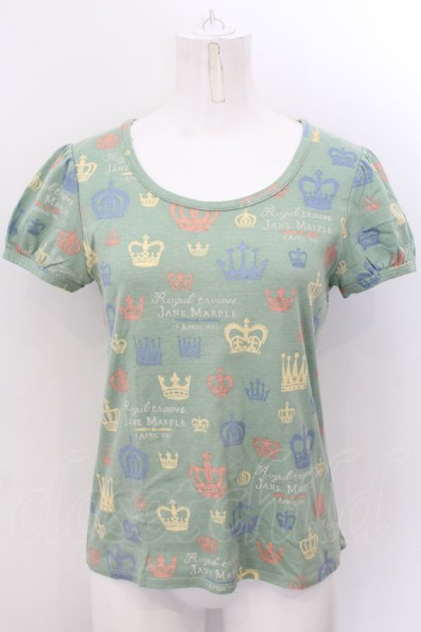 画像1: Jane Marple / Royal CrownのパフTシャツ M ミント O-24-11-20-014-JM-TS-IG-OS (1)