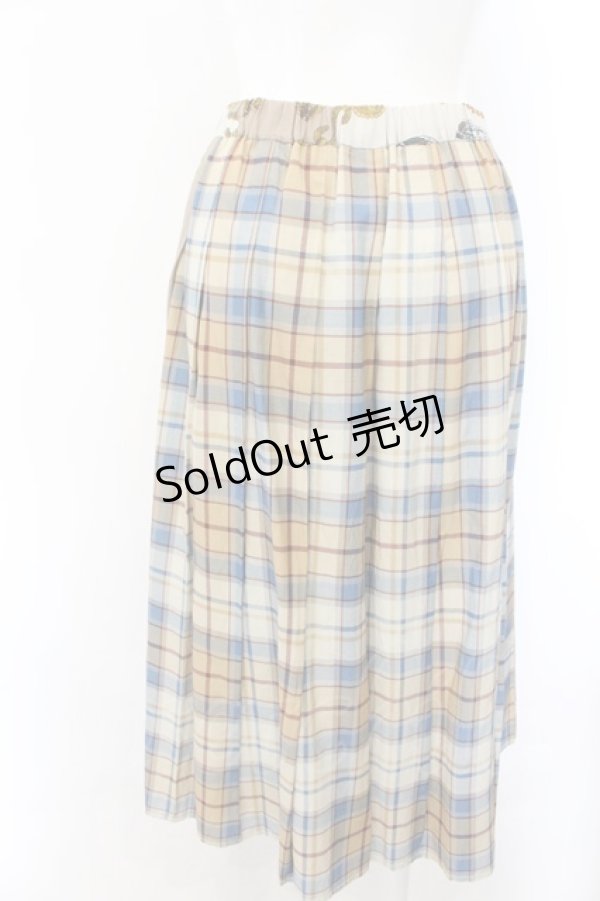 画像3: Jane Marple / Royal drums Tartan check 2face skirt M ベージュ O-24-11-25-092-JM-SK-OW-OS (3)