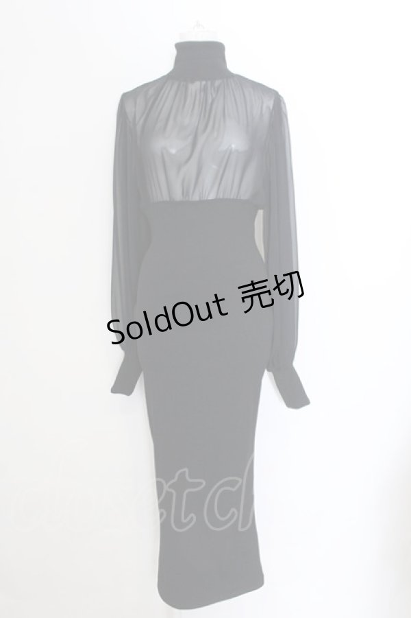 画像1: medenius / See-through Dress  ブラック O-24-11-26-085-GO-OP-OW-OS (1)