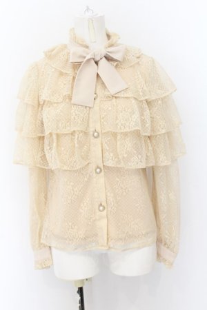 画像: Swankiss / DB 4frill lace B/L  ベージュ O-24-11-27-029-CA-BL-IG-OS