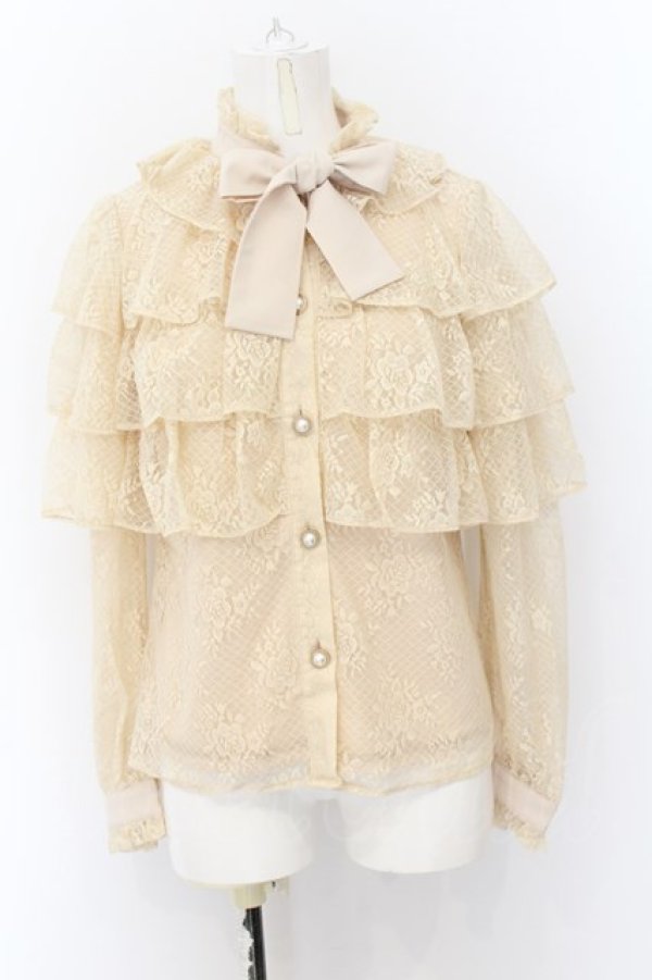 画像1: Swankiss / DB 4frill lace B/L  ベージュ O-24-11-27-029-CA-BL-IG-OS (1)