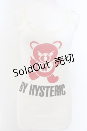 画像: HYSTERIC GLAMOUR / ファックベアロングタンク  ホワイト O-24-11-28-050-PU-TO-IG-OS