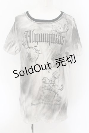 画像: ALGONQUINS / ムラ染めTシャツ ユニセックス ホワイト×ブラック O-24-12-05-058-AL-TO-OW-OS