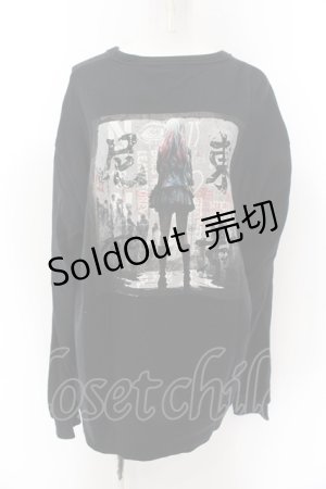 画像: NieR Clothing / バックプリントロングカットソー 2XL 尼?東京（ブラック） O-24-12-18-065-PU-TO-OW-ZT051