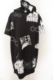 画像2: NieR Clothing / 転写pt半袖ZIPパーカー F マルイミケ（ブラック×ホワイト） O-24-12-18-074-PU-TO-OW-OS (2)