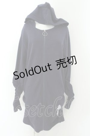 画像: NieR Clothing / 袖シャーリングテレコロングZIPパーカー F パープル O-24-12-18-020-PU-TO-OW-ZT372