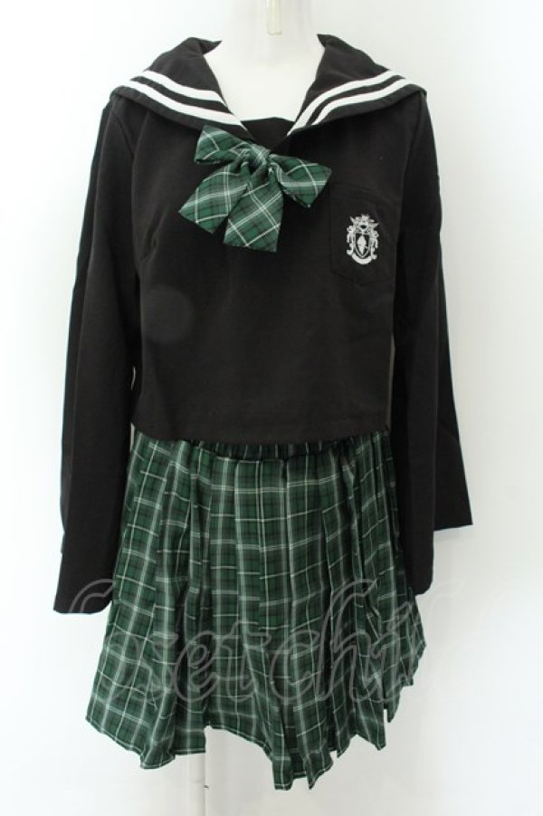 画像1: NieR Clothing / NieR WIDE SLEEVE制服セット【GREEN×BLACK】 F グリーン×ブラック O-24-12-18-032-PU-SK-OW-OS (1)