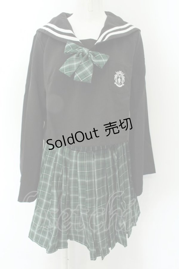 画像1: NieR Clothing / NieR WIDE SLEEVE制服セット【GREEN×BLACK】 F グリーン×ブラック O-24-12-18-032-PU-SK-OW-OS (1)