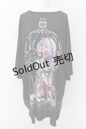 画像: anko ROCK / 鳥かご監禁ダーティーガールＴシャツ  ブラック O-24-12-25-003-PU-TO-OW-OS