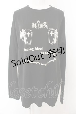 画像: NieR Clothing / プリントカットソー XL 棺（ブラック） O-24-12-31-1037-PU-TO-OW-ZT243