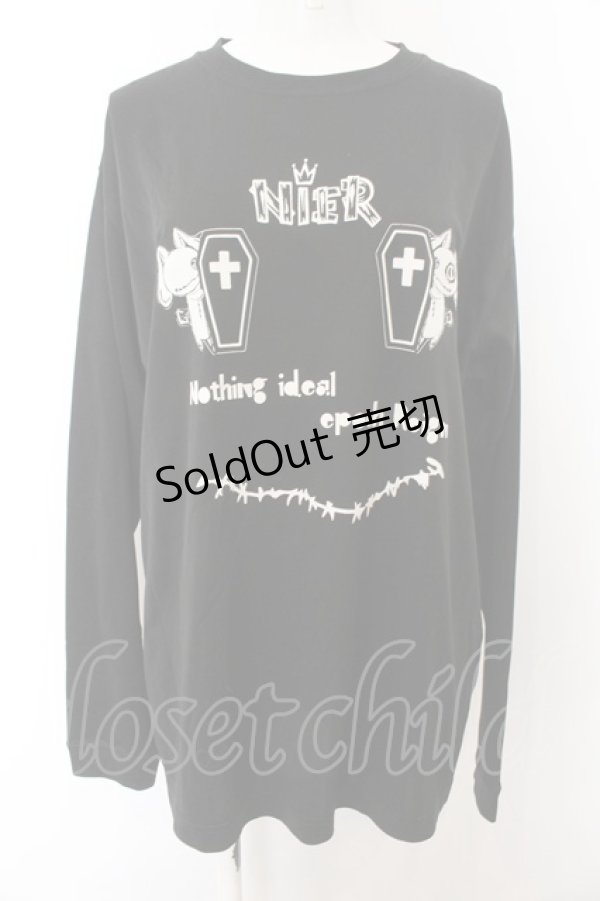 画像1: NieR Clothing / プリントカットソー XL 棺（ブラック） O-24-12-31-1037-PU-TO-OW-ZT243 (1)