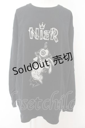 画像: NieR Clothing / プリントトレーナー 2XL クレーン（ブラック） O-24-12-31-1038-PU-TO-OW-ZT243