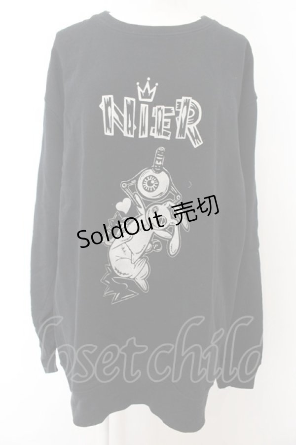 画像1: NieR Clothing / プリントトレーナー 2XL クレーン（ブラック） O-24-12-31-1038-PU-TO-OW-ZT243 (1)