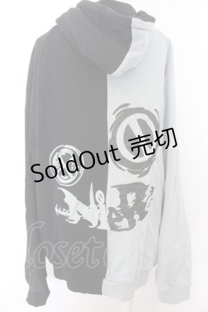 画像: NieR Clothing / TWO-TONEパーカー  ブラック×ペールブルー O-24-12-31-1048-PU-TO-OW-OS