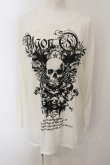 画像1: ALGONQUINS / skull motif プリント ベーシック 長袖 Tシャツ  ホワイト O-25-01-09-042-AL-TO-IG-OS (1)