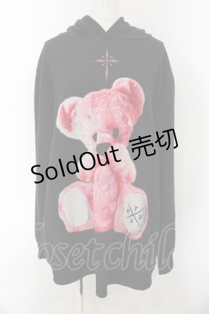 画像: TRAVAS TOKYO / FURRY BEARプルオーバーパーカー  ブラック×ピンク O-25-01-13-025-PU-TO-IG-OS