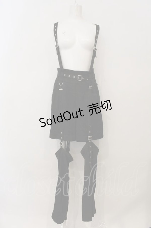 画像1: Amavel / Gothic Punk Nostalgic レッグカバーショートパンツ  クロ O-25-01-16-001-CA-PA-IG-OS (1)