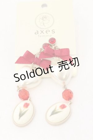 画像: axes femme POETIQUE / チューリップイヤリング  ワイン O-25-01-17-061-AX-AC-OW-OS