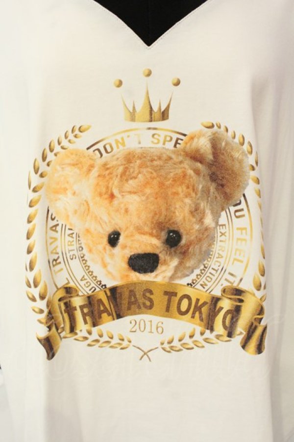 画像2: TRAVAS TOKYO / VネックBIG Tシャツ F ホワイト O-25-01-20-057-PU-TS-YM-OS (2)