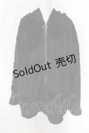 画像: NieR Clothing / 超ふわもこZIP OUTER  ブラック×パープル O-25-01-27-1004-PU-TO-OW-OS