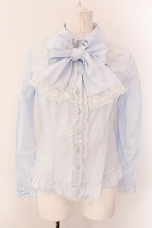 画像: Angelic Pretty / ラウンドキュートボウタイブラウス  サックス O-25-01-31-035-AP-BL-IG-OS