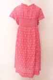 画像6: Jane Marple / Flower lace print smocking dress M ピンク O-25-02-07-043-JM-OP-OW-OS (6)