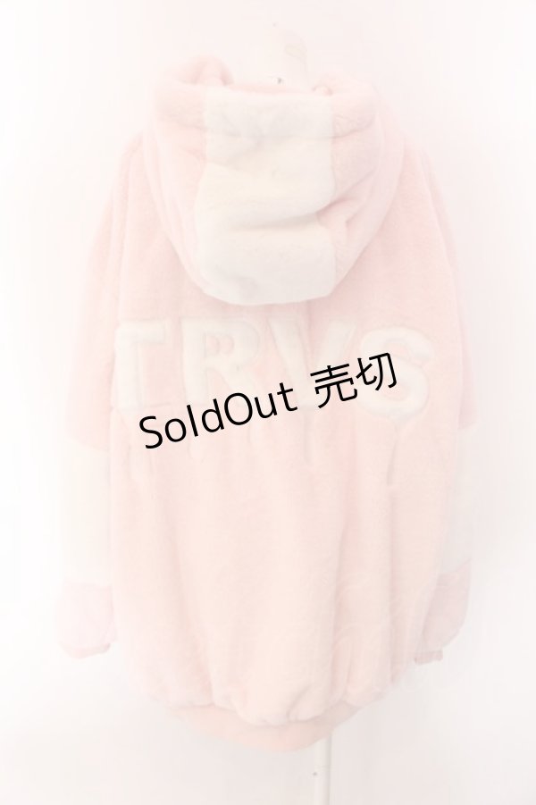 画像4: TRAVAS TOKYO / Drip Logo Faux Fur Hoodie F ピンク O-25-02-11-080-PU-CO-YM-OS (4)