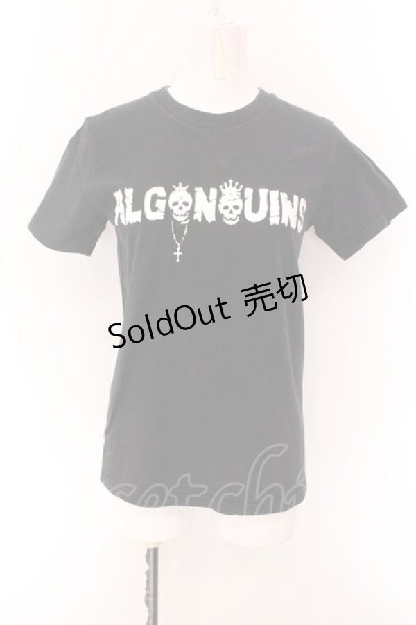 画像1: ALGONQUINS / ロゴスカルプリントTシャツ  ブラック O-25-02-15-070-AL-TO-OW-OS (1)