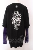 画像3: TRAVAS TOKYO / Punkish bear layered border L/S Tee/レイヤードボーダーくまプリントロングスリーブカットソー F ブラック×パープル O-25-02-22-035-PU-TO-OW-OS (3)