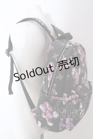 画像: TRAVAS TOKYO / 総柄プリントバックパック  ブラックｘパープル O-25-02-23-1085-PU-BG-YM-OS