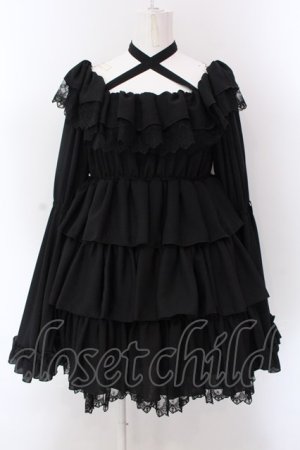 画像: Vallee lys / Coquelicot dress ショート丈  ブラック O-25-02-24-039-EL-OP-OW-OS