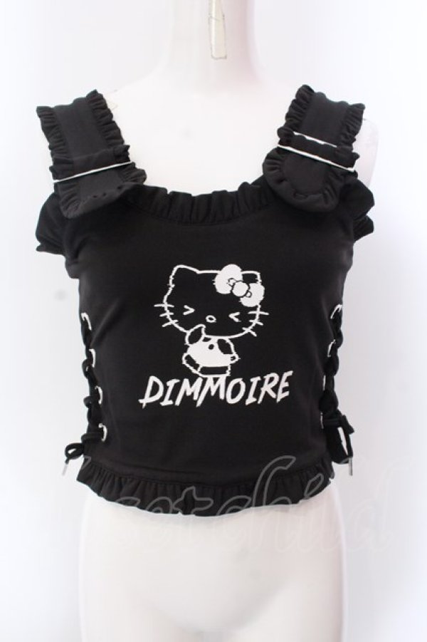 画像1: DimMoire / 【HELLO KITTY×DimMoire】フリルビスチェ M ブラック O-25-02-24-050-GO-TO-OW-OS (1)